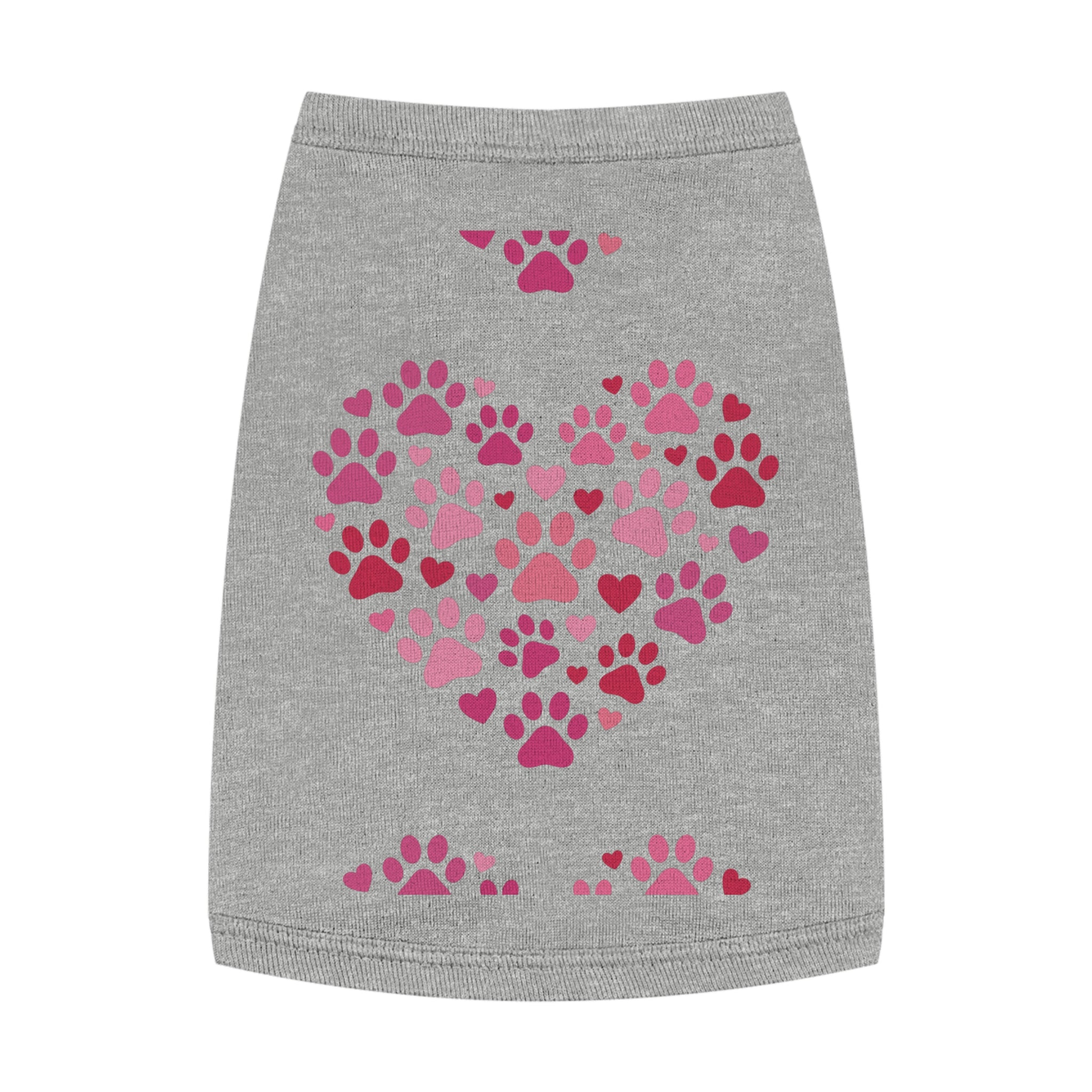 Pet Tank Top — Pink Paw Heart Dog & Cat Tee for Valentines & Everyday Wear