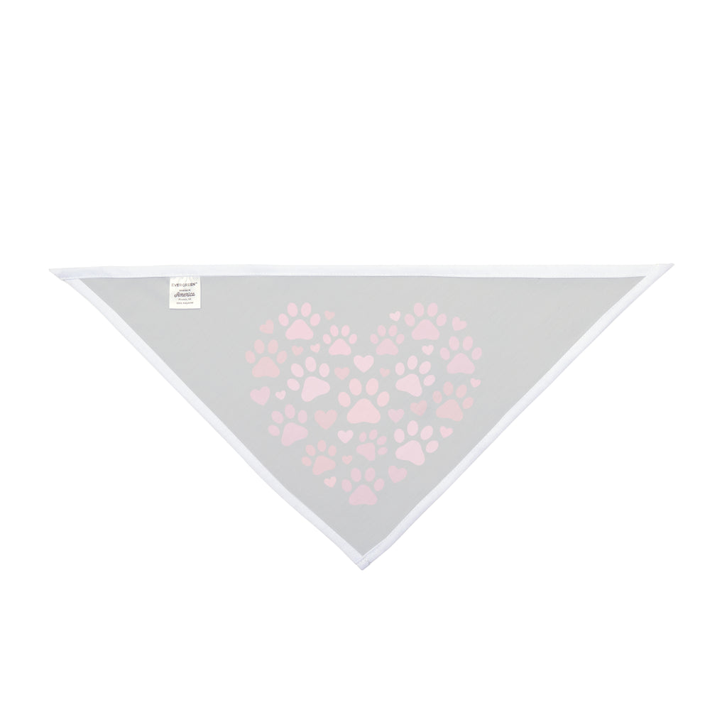 Heart Paw Print Pet Bandana — Pink Paw Heart Dog & Cat Scarf for Valentine’s Day