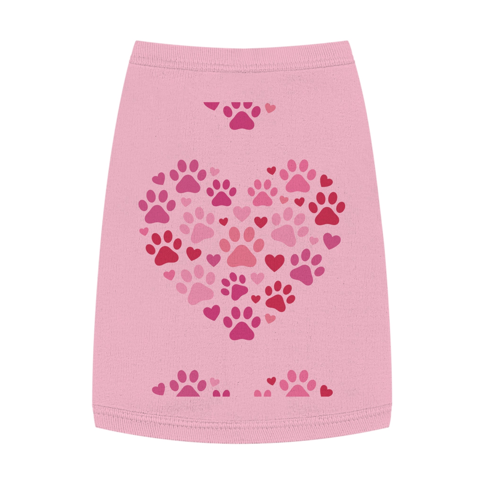 Pet Tank Top — Pink Paw Heart Dog & Cat Tee for Valentines & Everyday Wear