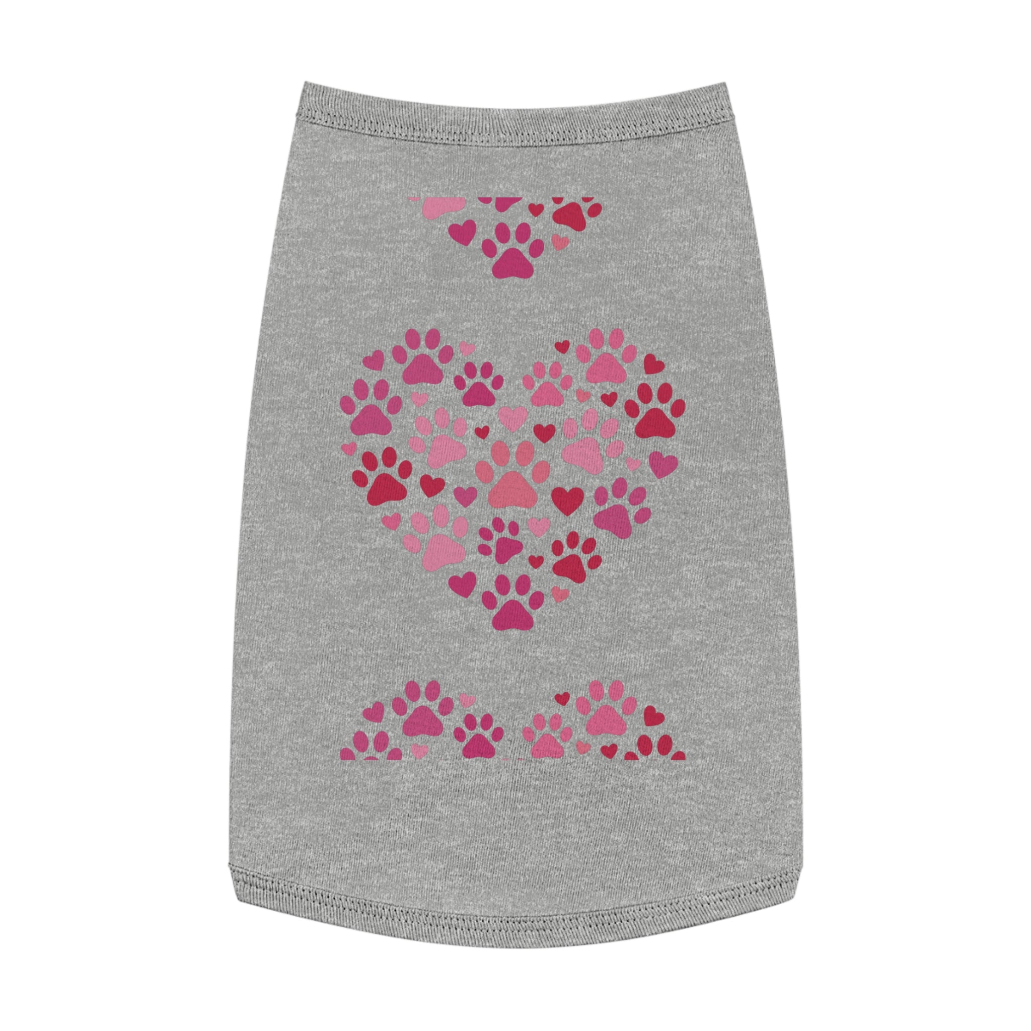 Pet Tank Top — Pink Paw Heart Dog & Cat Tee for Valentines & Everyday Wear