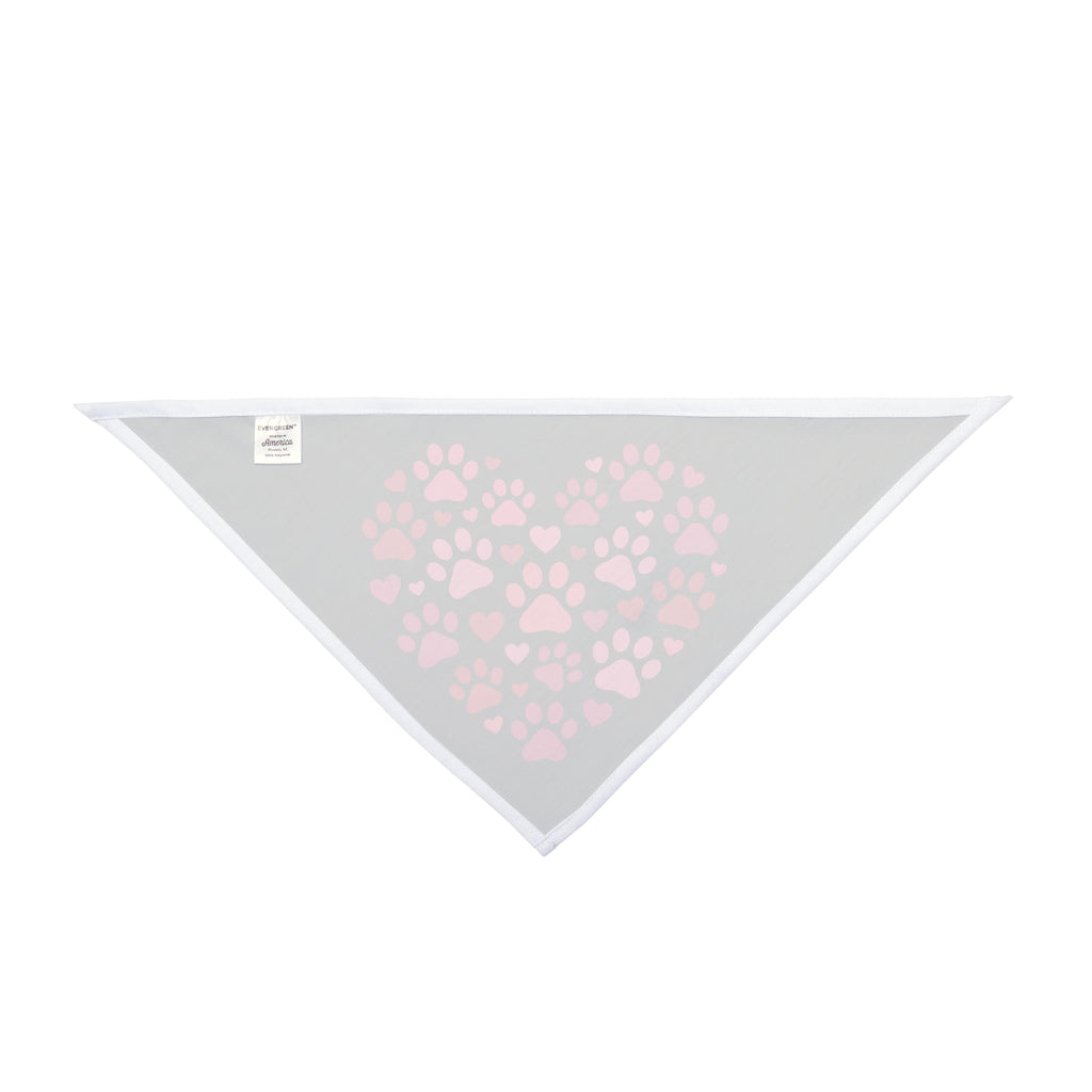 Heart Paw Print Pet Bandana — Pink Paw Heart Dog & Cat Scarf for Valentine’s Day