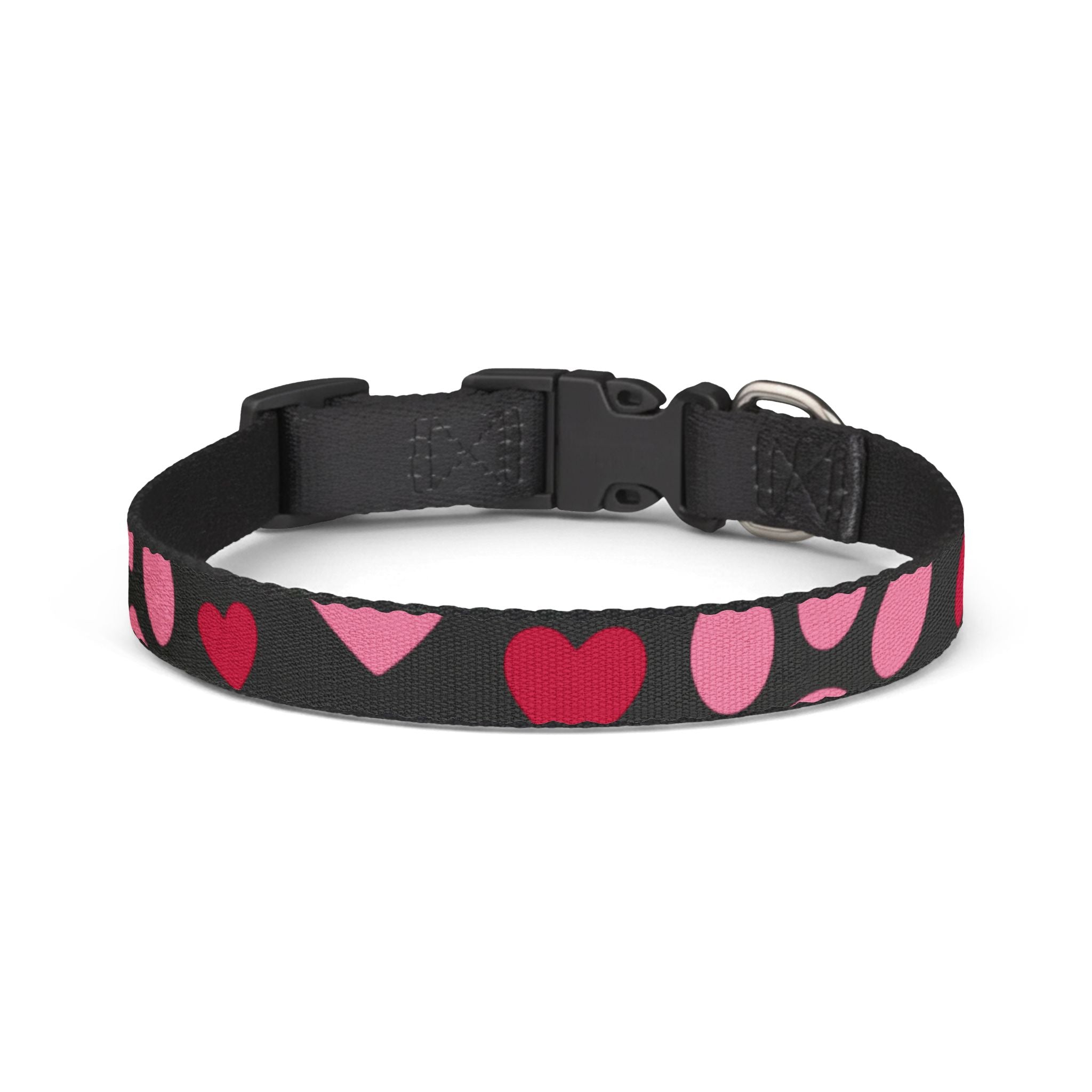 Heart Print Clip-On Pet Collar – Pink Valentine Dog Collar