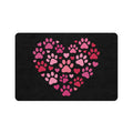 Heart Paw Print Pet Food Mat — 12x18 Spill-Resistant Feeding Mat for Dogs & Cats