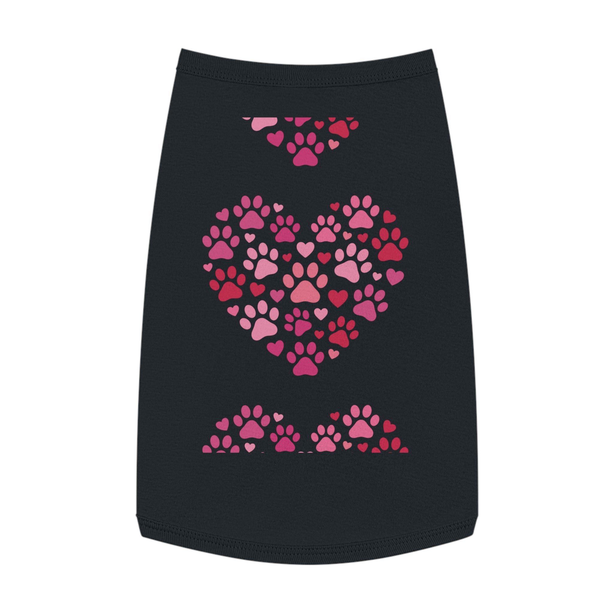 Pet Tank Top — Pink Paw Heart Dog & Cat Tee for Valentines & Everyday Wear