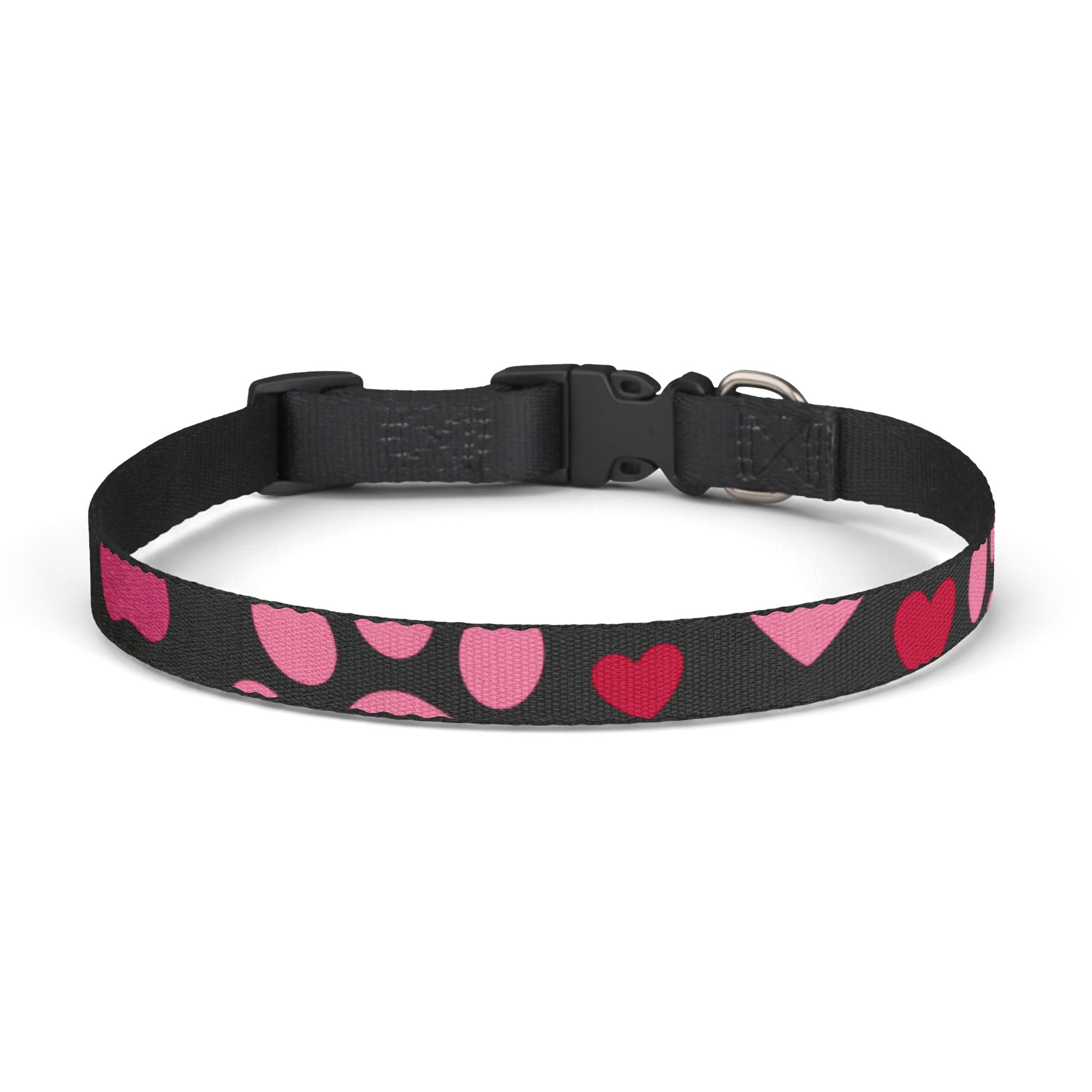 Heart Print Clip-On Pet Collar – Pink Valentine Dog Collar