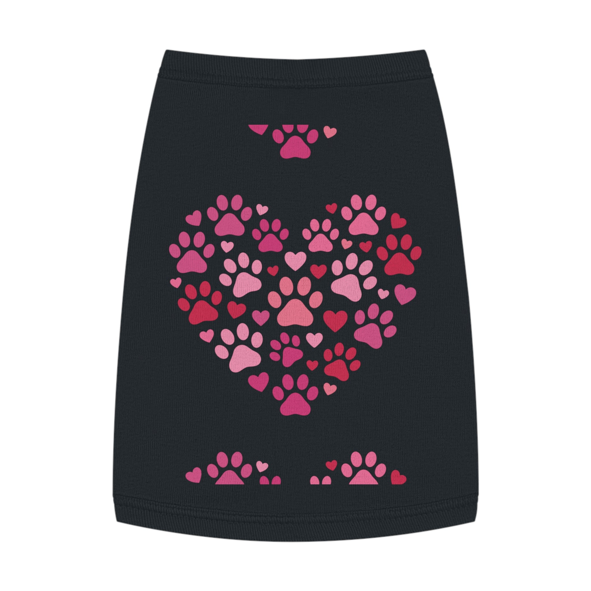 Pet Tank Top — Pink Paw Heart Dog & Cat Tee for Valentines & Everyday Wear