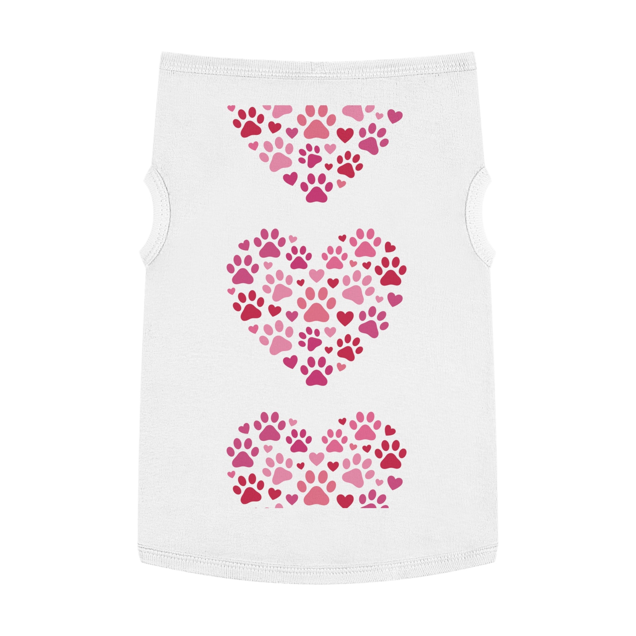 Pet Tank Top — Pink Paw Heart Dog & Cat Tee for Valentines & Everyday Wear